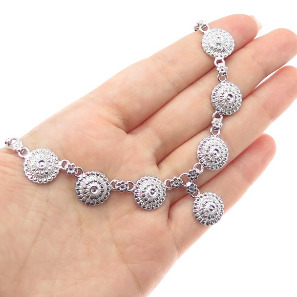 925 Sterling Silver Antique Real Marcasite Flower Snake...